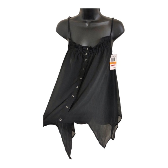 Steve Madden sheer asymmetrical hem‎ spaghetti strap flowy top size small new - Picture 10 of 13